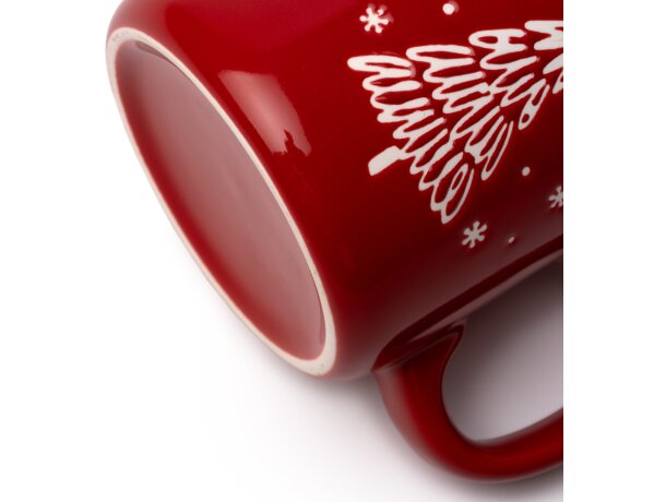 Taza cerámica Calgary rojo con diseño navideño en relieve Rojo detalle 3