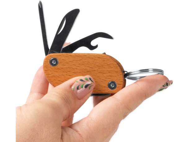 Multiherramienta Caravel de madera natural con 5 funciones Crudo detalle 4