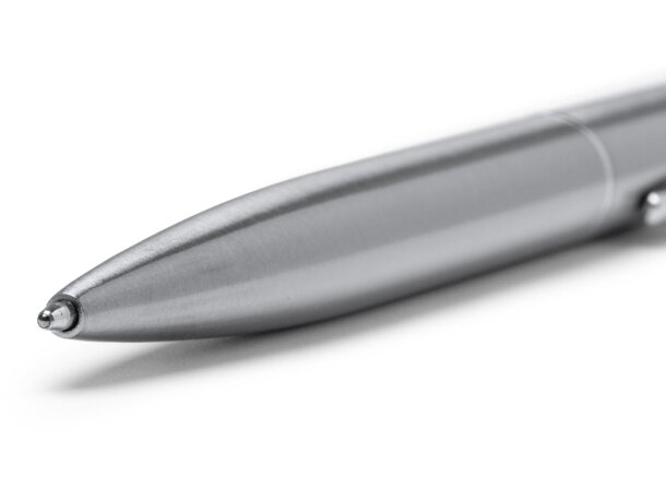 Bolígrafo Lois plata de acero inoxidable reciclado Plata detalle 1