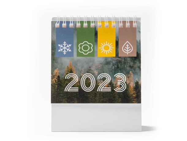 Calendario sobremesa Dean con anillas y triple vista mensual Blanco detalle 5