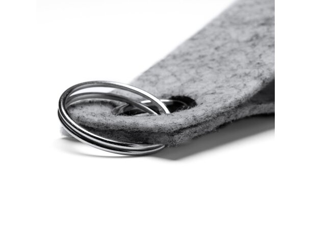 Llavero ecológico promocional Gonax barato fieltro reciclado diseño vigoré Gris detalle 1