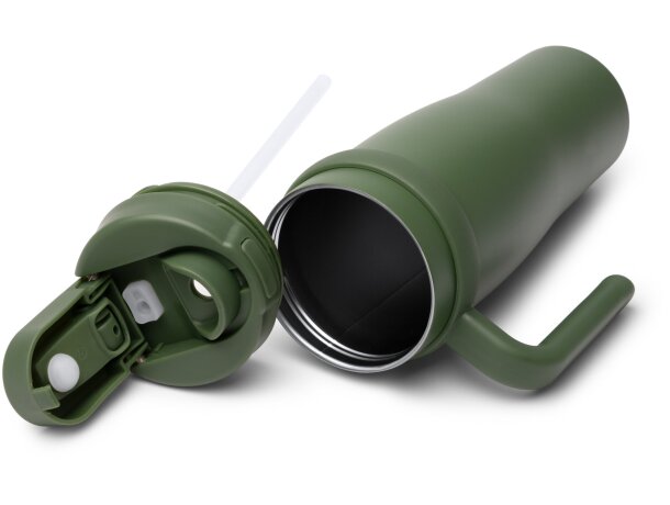 Bidón Kalam acero inoxidable 304 reciclado 900ml con pajita Negro detalle 1