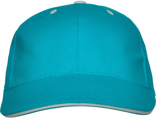 Gorras béisbol cierre velcro de algodón 260 g/m2 Panel Turquesa detalle 25