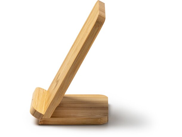 Cargador inalámbrico con soporte smartphone Gravity Bambu detalle 2