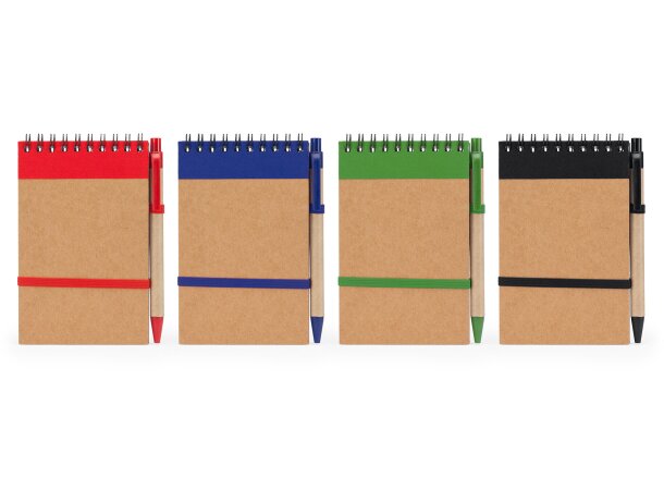 Mini libreta con espiral y tapa rígida cartón reciclado Negro detalle 3