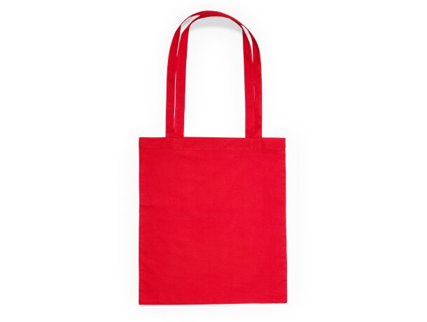 Bolsas de algodón personalizadas de asas largas reforzadas a color 105 g/m2 Rojo detalle 18