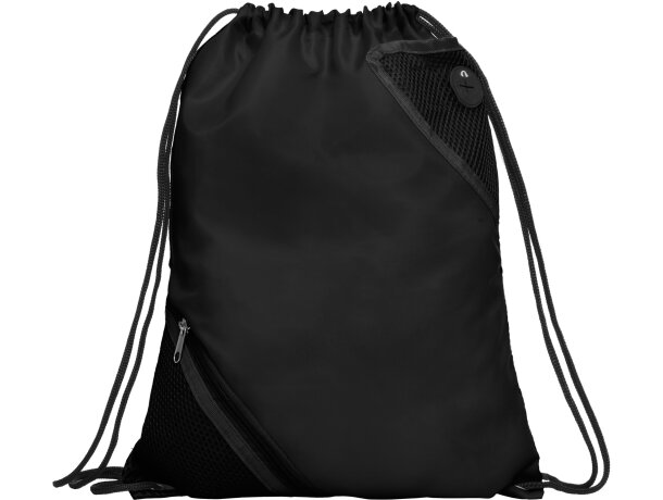 Mochila saco cuerdas Cuanca con bolsillos perforados poliéster Rojo detalle 20