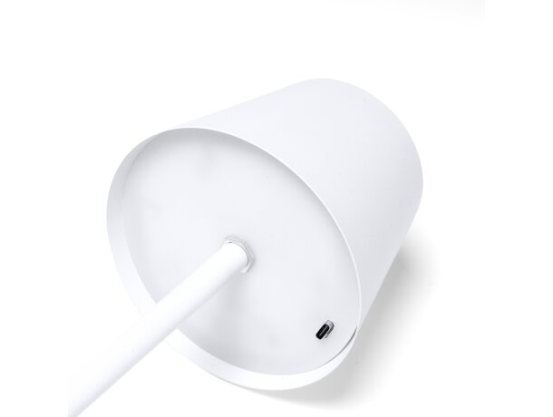 Lámpara led Barrow regulable con base de bambú natural Blanco detalle 1