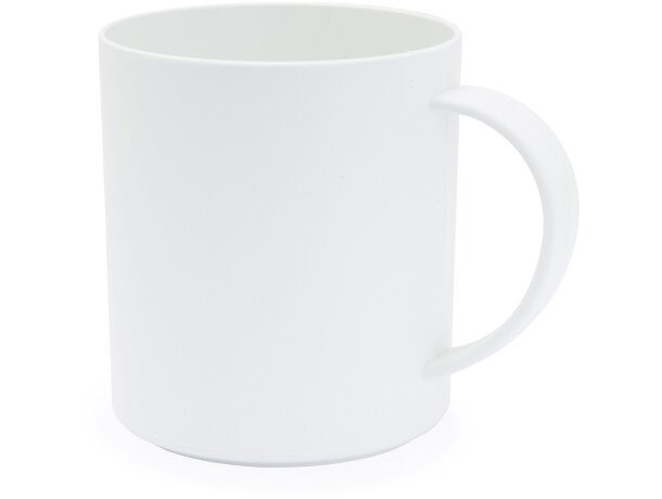 Taza estilo clásico de plástico pla 350ml Parcha Blanco detalle 6
