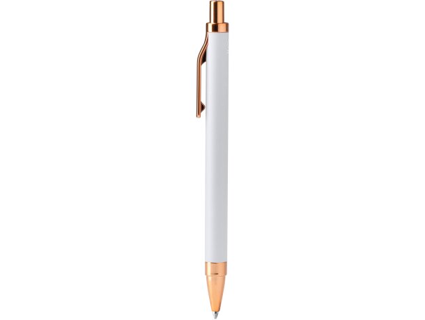 Bolígrafo Waler de aluminio reciclado con detalles en cobre Blanco detalle 4