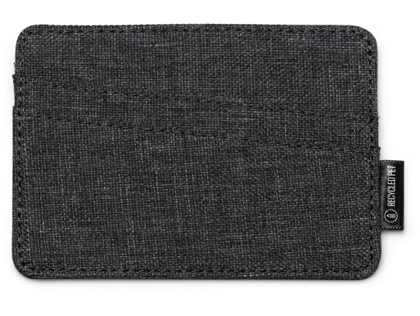 Tarjetero Timber con protección RFID en poliéster reciclado RPET Negro detalle 3