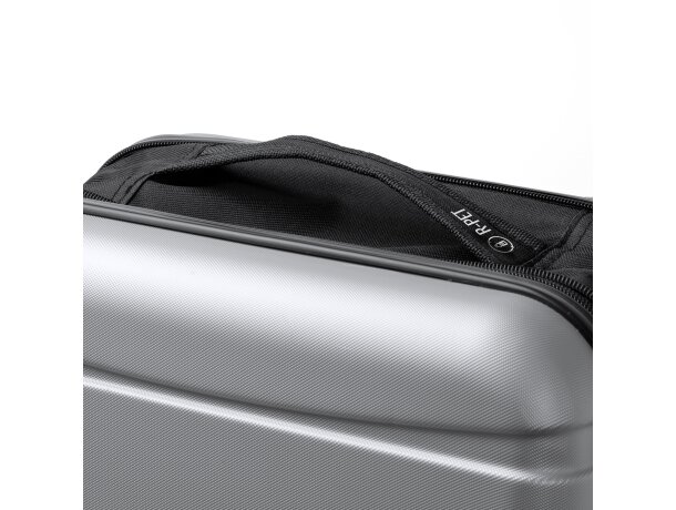 Maleta trolley Foldy de poliéster reciclado con ruedas 360° Negro detalle 3