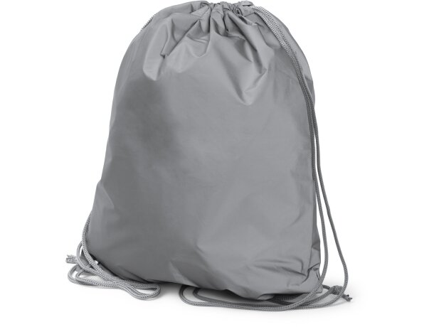 Mochila de cuerdas Lazar con detalles reflectantes poliéster 210D Gris detalle 3