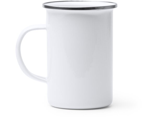 Taza Alepo blanco metal esmaltado 380 ml con sublimación Blanco detalle 3