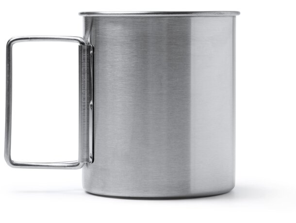 Taza Teide acero inoxidable 450 ml asas plegables camping Plata detalle 4