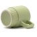 Taza cerámica Longi con asa ergonómica y base biselada Beige detalle 2