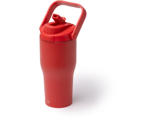 Bidón térmico Mapet 550ml con doble pared y pajita abatible Blanco detalle 4