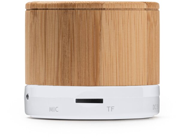 Altavoz con bluetooth de bambú Nervo Negro detalle 6