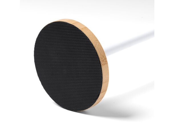 Lámpara led Barrow regulable con base de bambú natural Blanco detalle 3