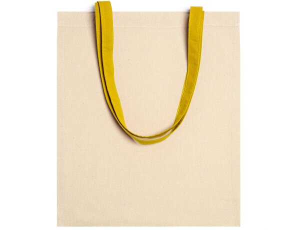 Bolsa algodón asas largas a color 105 g/m2 Amarillo detalle 9