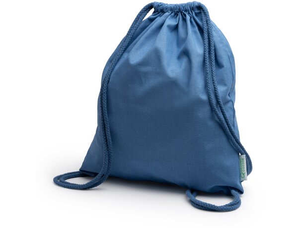 Mochila saco cordones en color 100% algodón orgánico 140 g/m2 Negro detalle 3