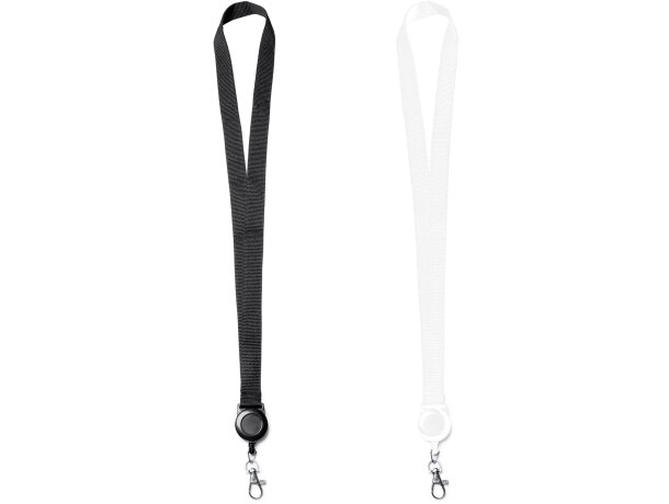 Lanyard accesorio extensible poliéster Sumba Blanco detalle 3