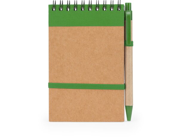 Mini libreta con espiral y tapa rígida cartón reciclado Verde helecho detalle 13