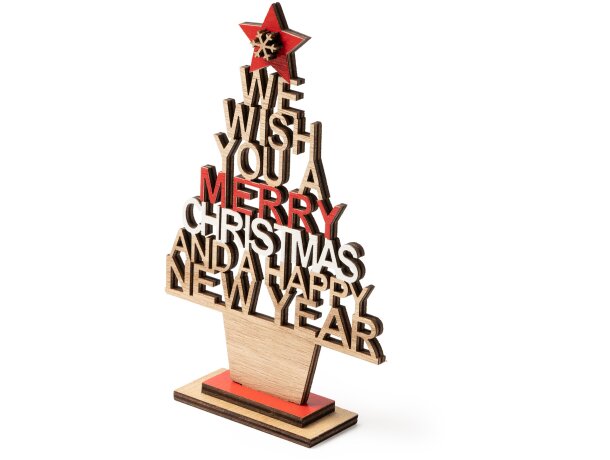 árbol de navidad con mensaje desmontable de madera Madera detalle 3