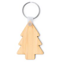 Llavero Lacey de bambú natural con forma árbol