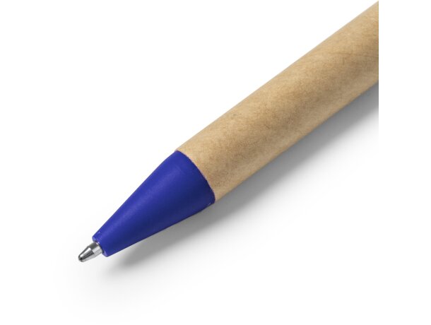 Bolígrafo Alder de cartón reciclado con PLA biodegradable azul Blanco detalle 1
