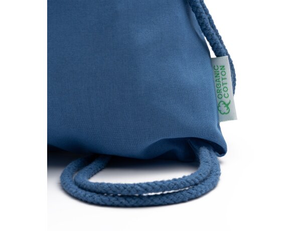 Mochila saco cordones en color 100% algodón orgánico 140 g/m2 Negro detalle 2