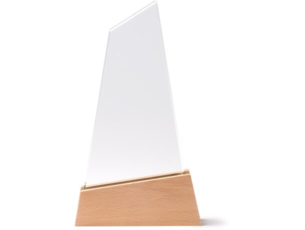 Trofeo Navis transparente de cristal y bambú Transparente detalle 3