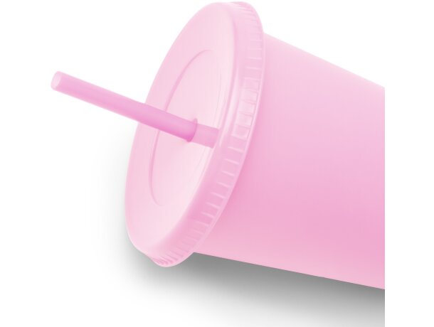 Vaso Baky con pajita en PP reciclado 710 ml Blanco detalle 3
