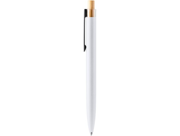 Boli ecológico personalizado de bambú y aluminio reciclado tinta azul Tansa Blanco detalle 5