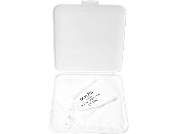 Estuche porta-mascarillas Axel con plástico anti-bacterias Blanco detalle 1