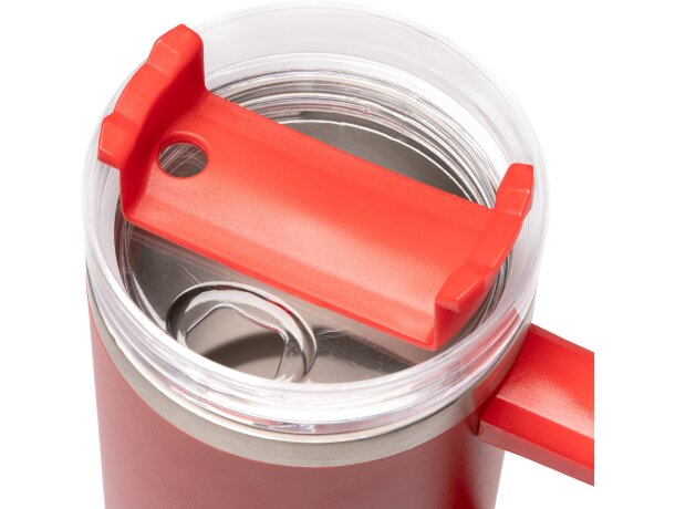 Taza térmica Kranston con asa de acero inoxidable reciclado Blanco detalle 3