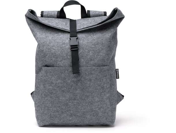 Mochila Taipei gris en fieltro reciclado con solapa 21L Gris detalle 6