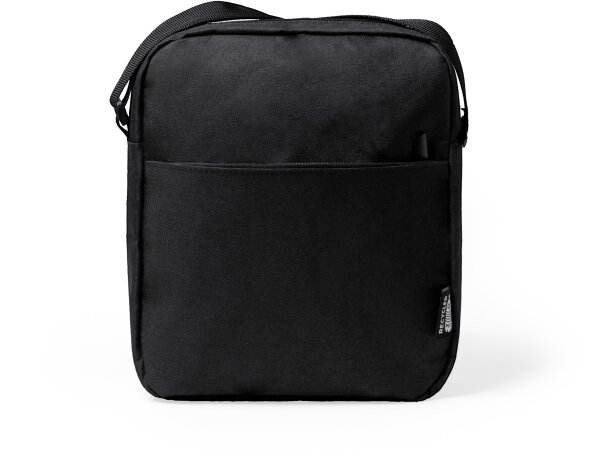 Bandolera Klein RPET reciclado con asa ajustable y compartimentos Negro detalle 3