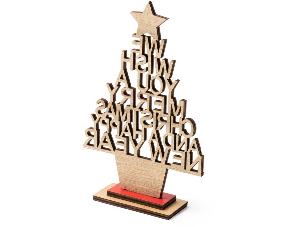 árbol de navidad con mensaje desmontable de madera Madera detalle 1