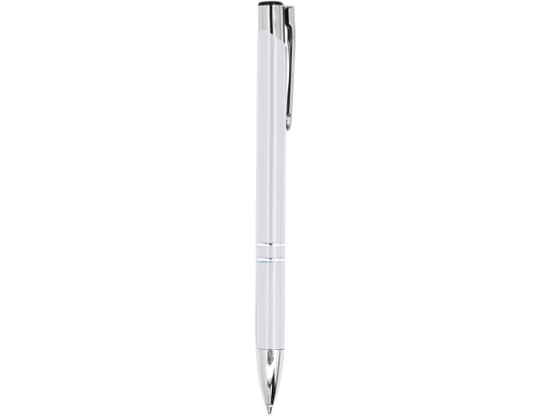 Bolígrafo metálico de aluminio pulsador tinta azul Blanco detalle 4