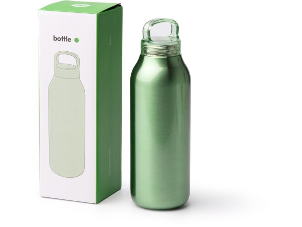 Bidón Bontax acero inoxidable 500ml con asa translúcida Negro detalle 3