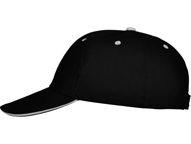 Gorras béisbol cierre velcro de algodón 260 g/m2 Panel Negro detalle 11
