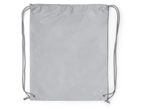 Mochila de cuerdas Lazar con detalles reflectantes poliéster 210D Gris detalle 2