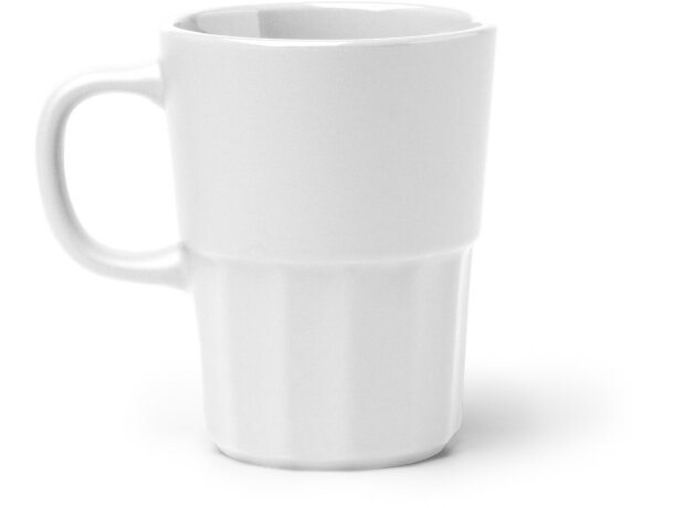 Taza cerámica Lunger 450ml con paneles verticales y acabado mate Blanco detalle 2