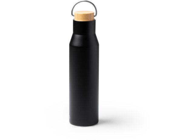 Botellas de acero inoxidable con tapa de bambú Meyer 550ml Negro detalle 4