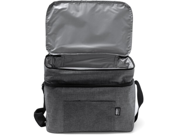 Bolsa isotérmica personalizada con dos compartimentos rPET Marlox Negro vigore detalle 2