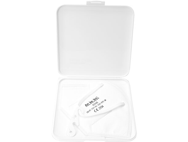 Estuche porta-mascarillas Axel con plástico anti-bacterias Blanco detalle 3