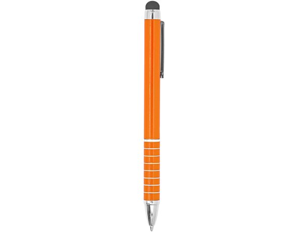 Bolígrafo metálico de aluminio puntero táctil tinta azul Naranja detalle 14