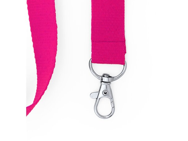 Lanyards baratos poliéster Host Blanco detalle 2