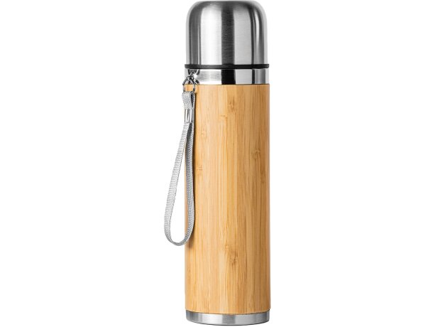 Termo Fengi bambú natural y acero inoxidable 420ml doble pared Bambu detalle 3
